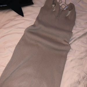 Tan Fitted Dress